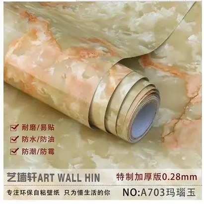 Наклейки ПВХ для обновления мебели с мраморным узором самоклеящиеся обои