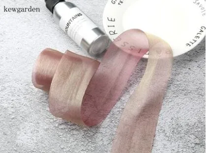 Kewgarden 50 мм 2 &quotжемчужная пряжа шифоновые ленты вручную изготовленная лента DIY