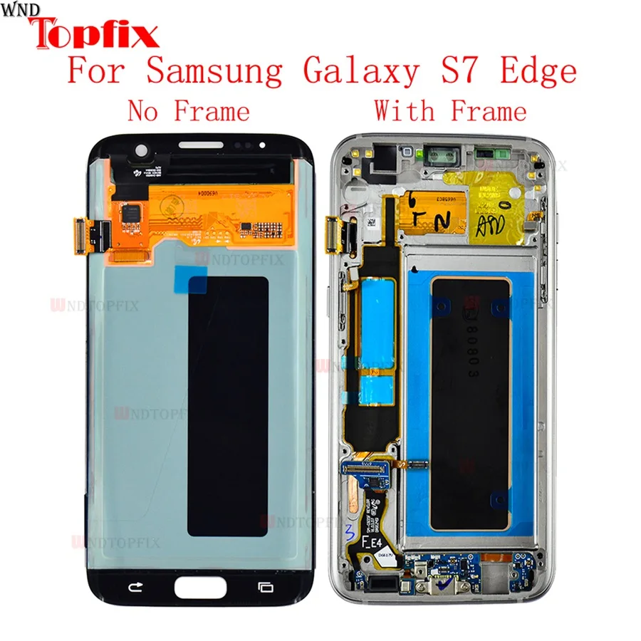 Дисплей для S7 ЖК+ рамка Замена для SAMSUNG Galaxy S7 G930 G930F дисплей S7edge G935 G935F сенсорный экран Красный горящий-тень