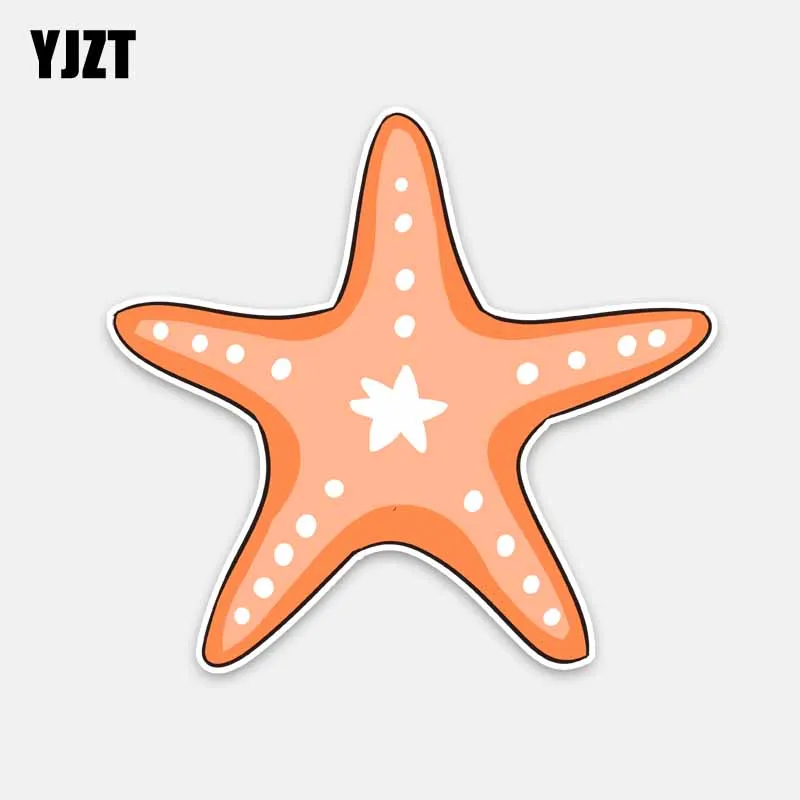 

YJZT 14.5CM*13.5CM Beautiful Marine Life Starfish PVC Car Sticker Decal Decoration 5-0359