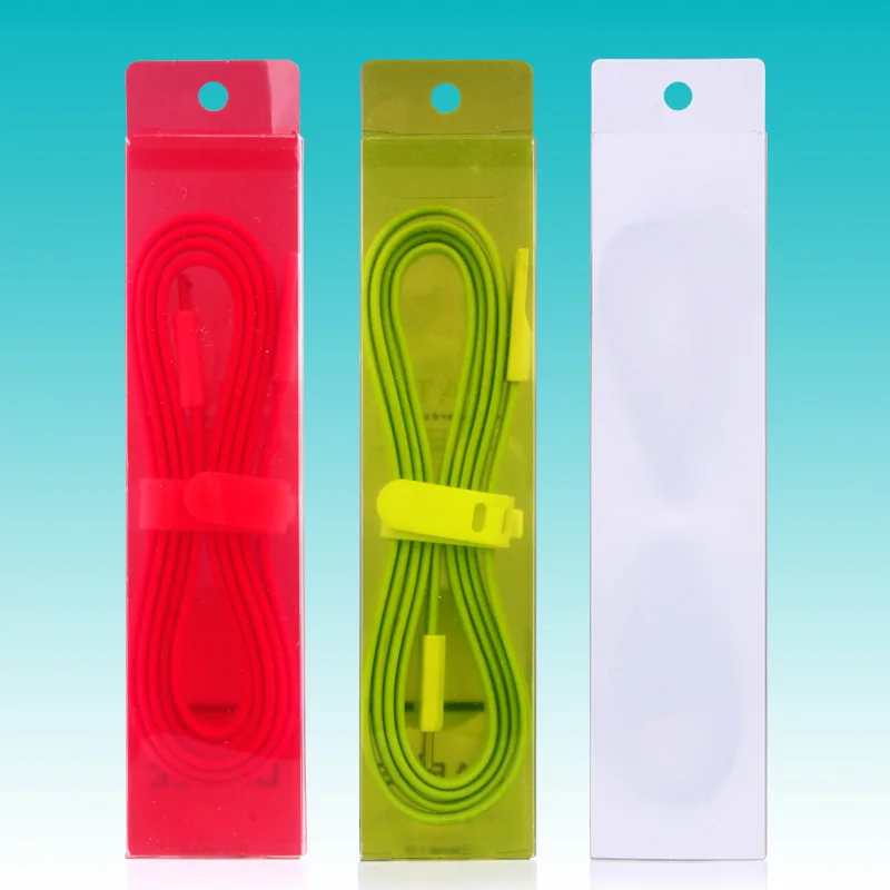 KJ-438 100 шт./лот пластиковая упаковочная коробка из ПВХ для 1 м Микро-USB кабеля