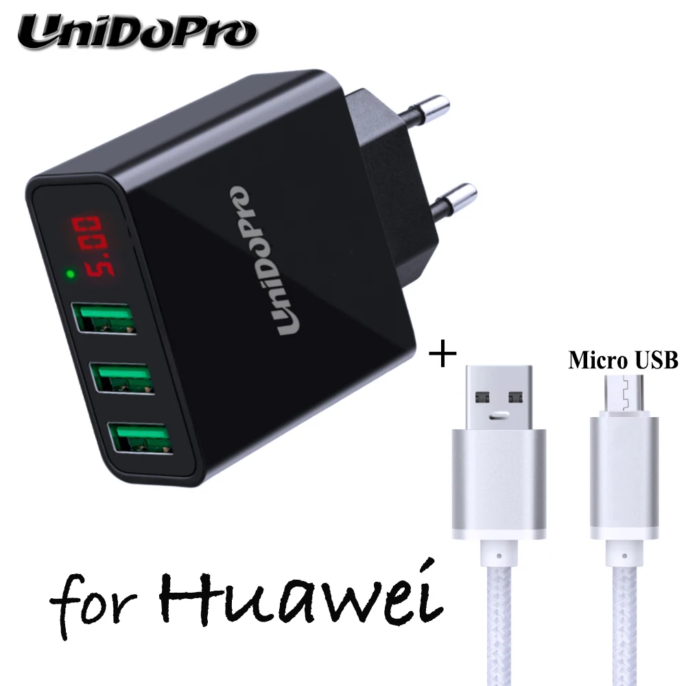 Сетевое зарядное устройство Unidopro с 3 USB портами для Huawei P8 lite Y5 Y7 Y6 Pro 2017|usb wall charger|wall