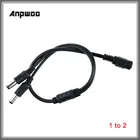 Кабель питания постоянного тока, 1 шт., разъем питания постоянного тока, 1 гнездо на 2,3,4,5,6,8 штекер, разветвитель, адаптер для камеры видеонаблюдения, Светодиодная лента Anpwoo