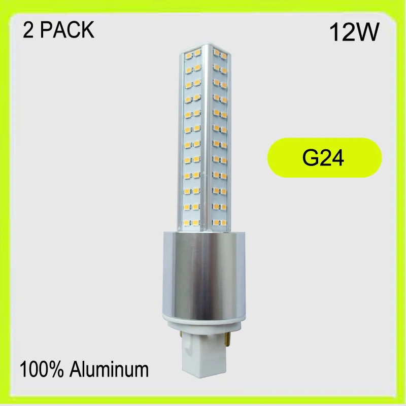 

NEW 110V 120V 220V 230V 240V 2 PACK 12W led PLUG lamps LED PL tubes warm white retro fluorescent tube G24 3 YEAR warranty