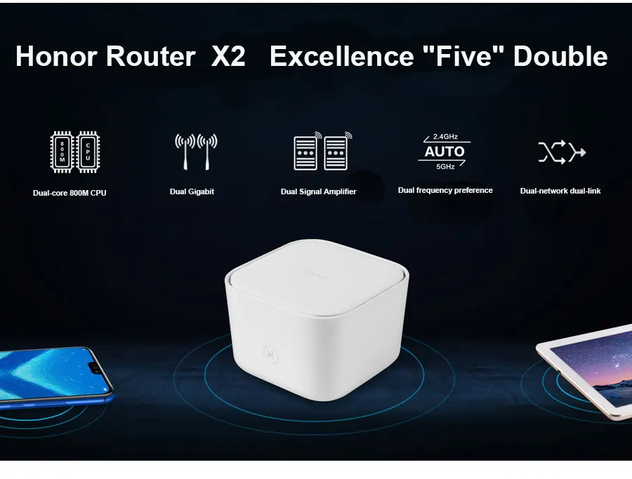 Honor WiFi маршрутизатор X2 1167 Мбит/с 2,4 ГГц 5 ГГц двухдиапазонный беспроводной Wi-Fi 802.11ac приложение дистанционное управление