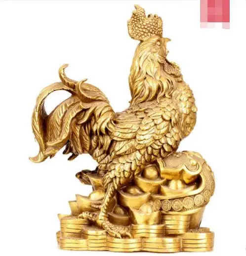 Китайский латунный петух украшения Yuanbao Ruyi деньги курица Двенадцать зодиака
