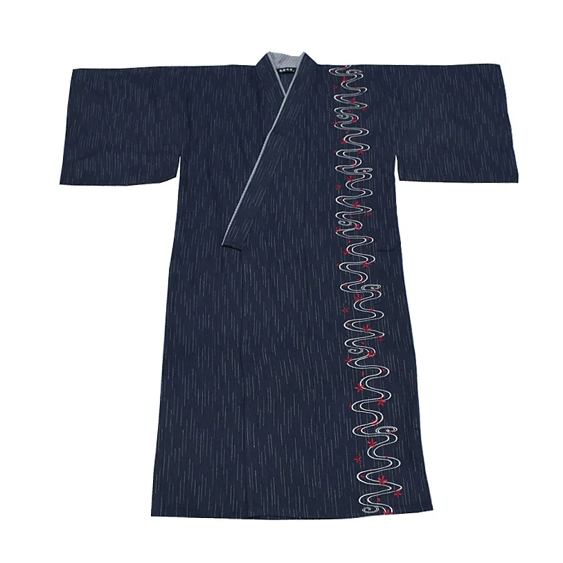 Мужское кимоно Yukata пижама халат хлопковый Халат с вышивкой японский стиль