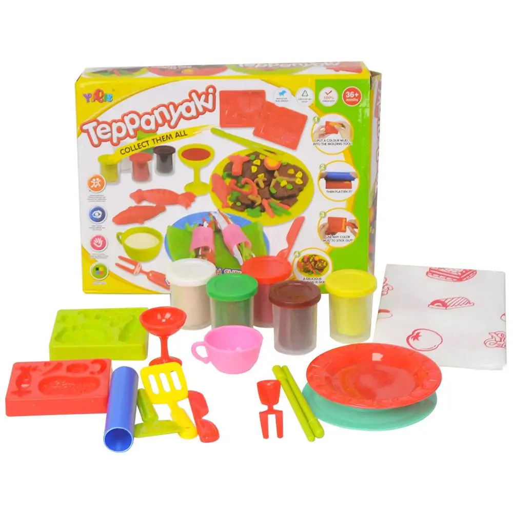 Play Dough Clay Teppanyaki Kids 3D DIY Intelligent Plasticine with Playdough Moulds Children Educational Toys | Игрушки и хобби