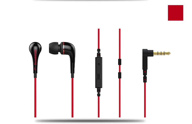 Красный Новинка, наушники Soundmagic es11s в ухо, бас провод, бас, сильный провод, управление голосом, женский вокал, ветер - Цвет: Красный