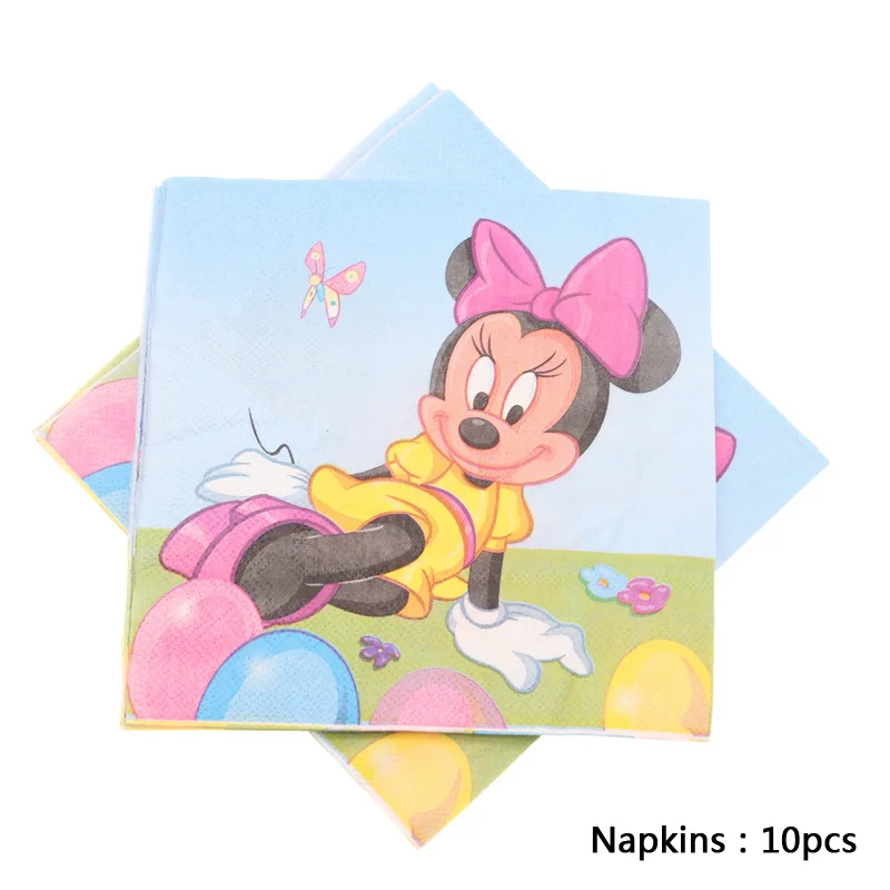 Napkins10pcs 6 шт./лот с Микки Маусом чашки ведро для попкорна набор салфеток для дня рождения, свадьбы Вечерние рождественские украшения для дома для детей - Цвет: Napkins10pcs