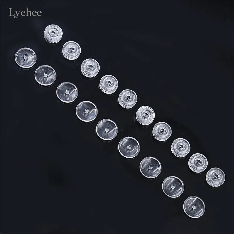 Lychee Life 50 комплектов прозрачные пластиковые застежки для кнопок 12 мм прозрачная