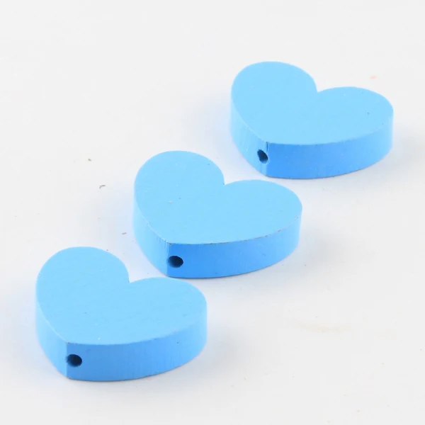 SkY Blue 30x23x10 мм выбор цвета бусины из натурального дерева 10 шт./лот в форме сердца Smoot деревянные бусины для самостоятельного изготовления ювелирных изделий пустышки Клип - Цвет: SkY Blue