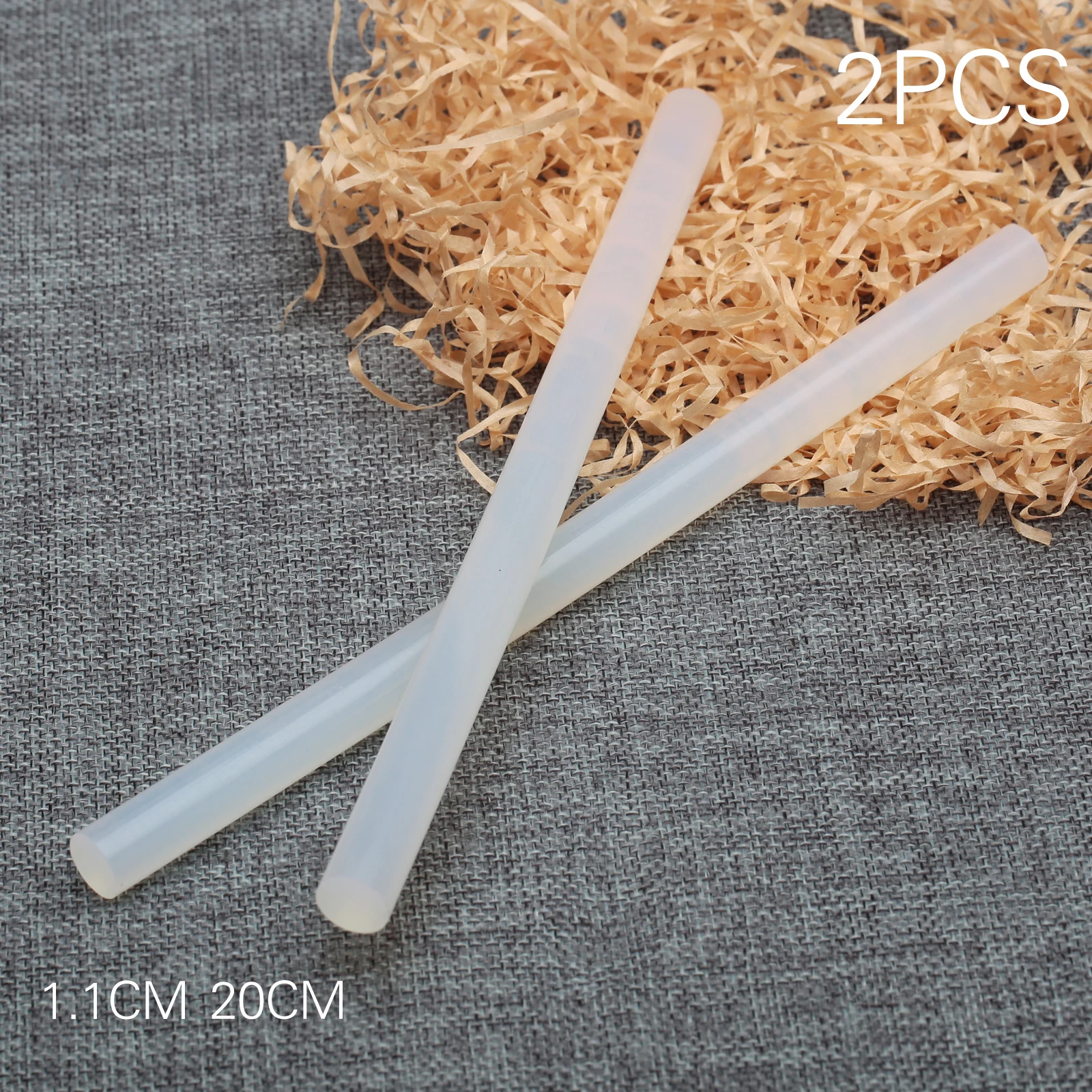 Палочки термоплавкие прозрачные для клеевого пистолета 11x200 мм 2 шт.|hot melt glue sticks|11mm