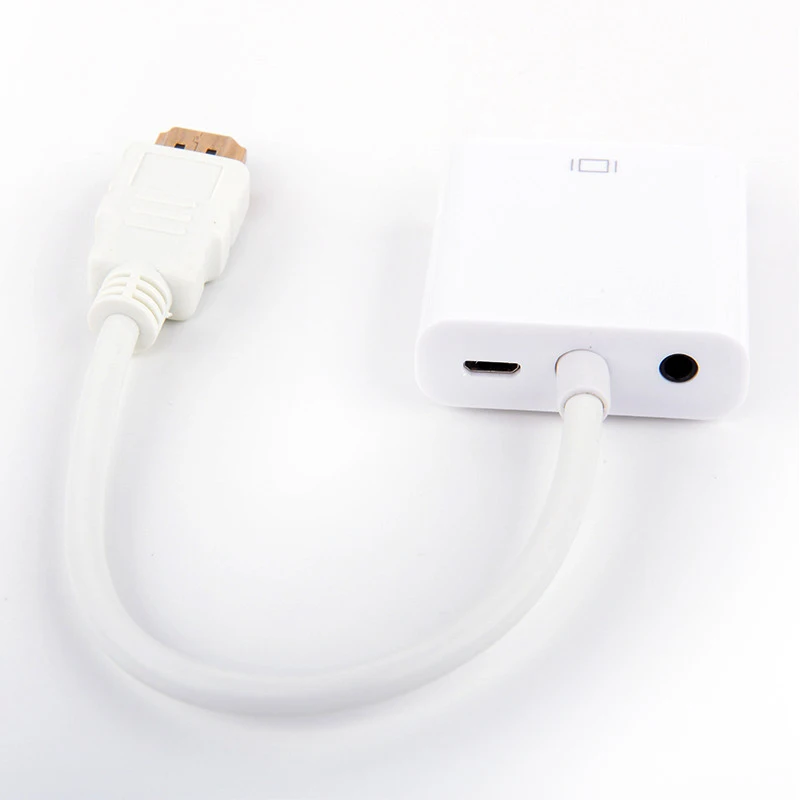 HDMI к VGA адаптер папа RGB Женский цифровой аналоговому Видео Аудио конвертер кабель