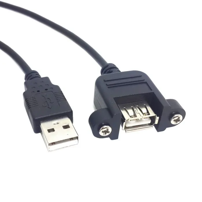 Новый Удлинительный Кабель USB 2 0 типа А штекер-гнездо с винтами для крепления на
