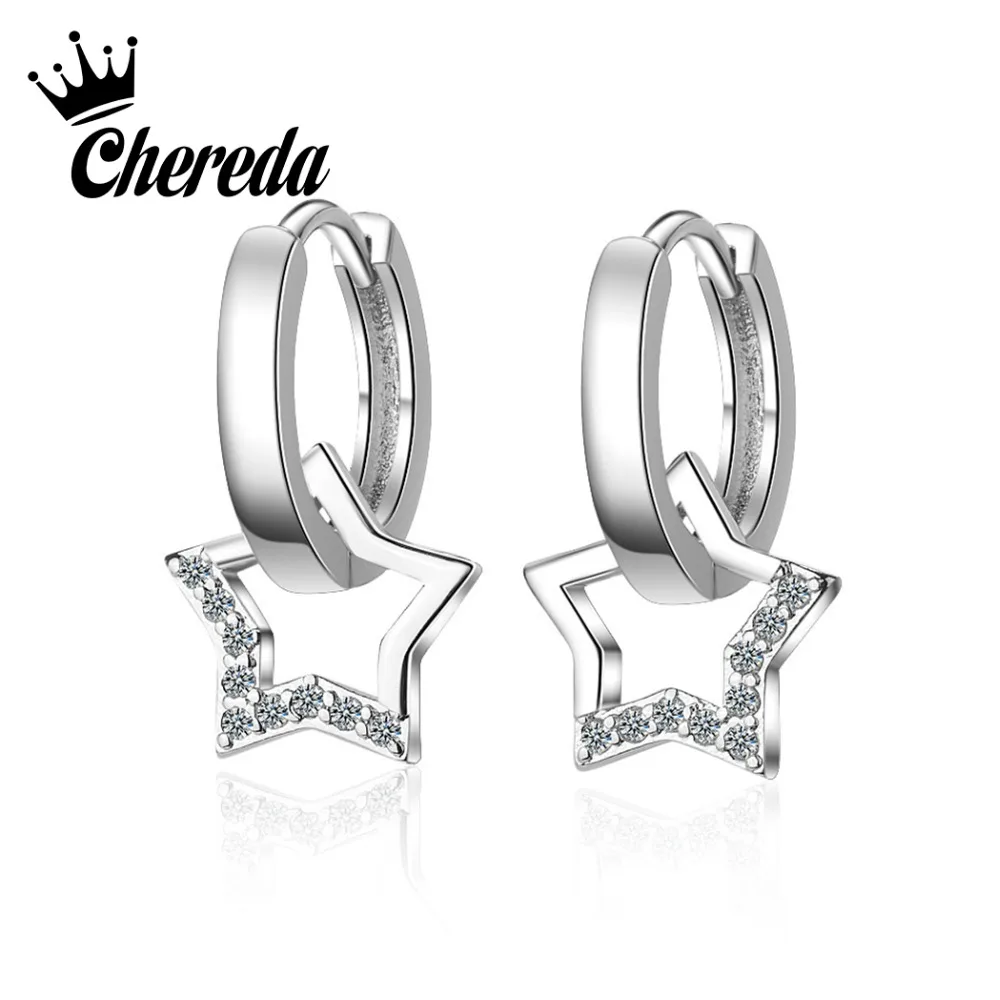 

Chereda Star Drop Earring Vintage Hollow Short Dangle Earrings Statement Personality Jewelry