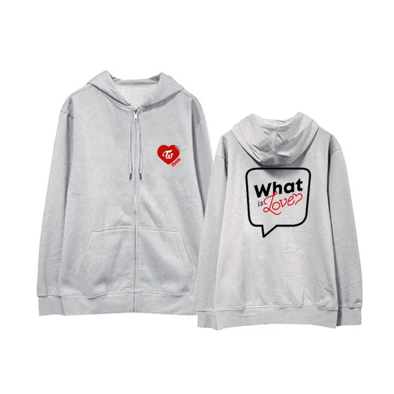 K Pop Kpop TWICE What is Love Album худи повседневные хлопковые Толстовки на молнии с капюшоном