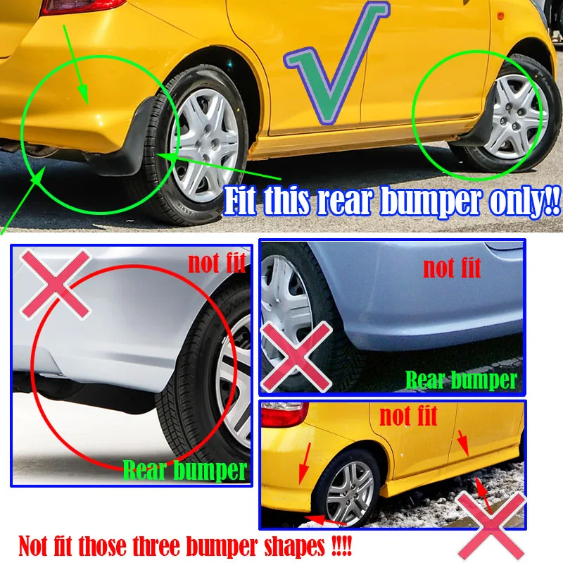 Для Honda Fit Jazz Хэтчбек JDM 2004 2005 2006 2007 2008 комплект литой Брызговики передние и задние брызговики