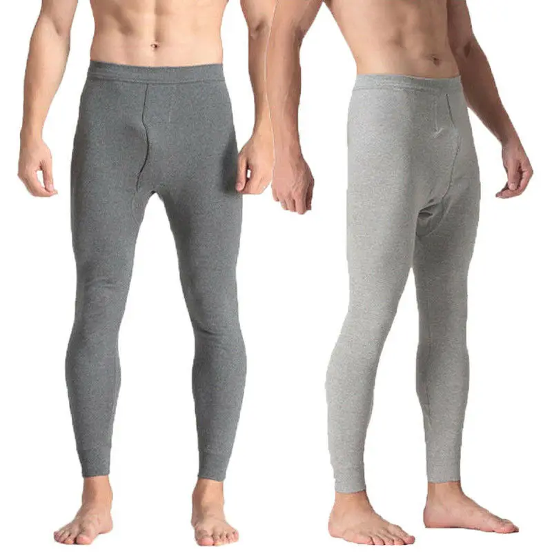 Мужские кальсоны из 100% хлопка теплые на осень и зиму нижнее белье леггинсы штаны