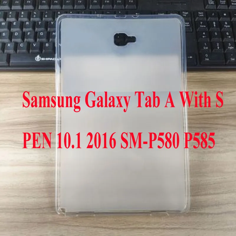 TPU Армированный прочный силиконовый защитный чехол для samsung Galaxy Tab A A6 10,1 SM-P585 P580 с s-ручкой ударопрочный жесткий чехол на заднюю панель+ защитная пленка - Цвет: TPU