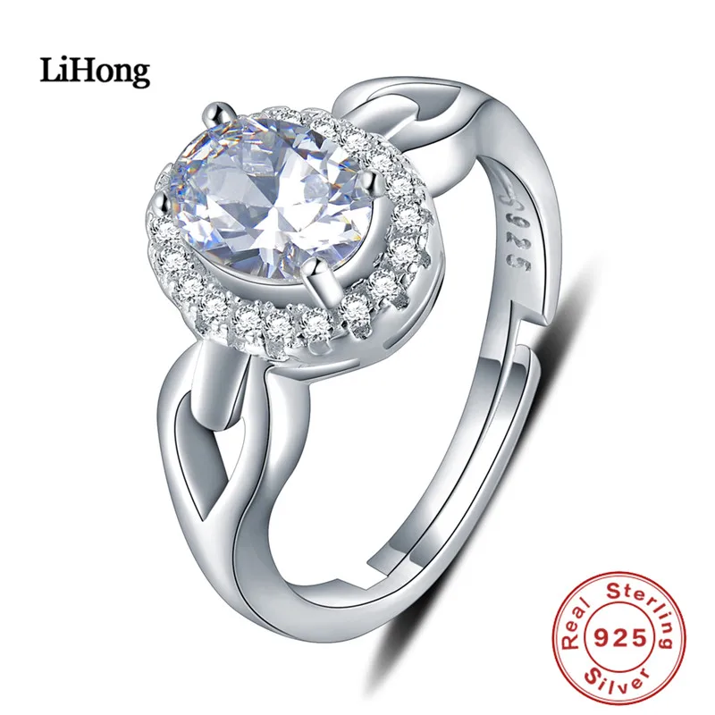 Женское кольцо из серебра 925 пробы с фианитом 1 карат|ring 1|ring designring for |