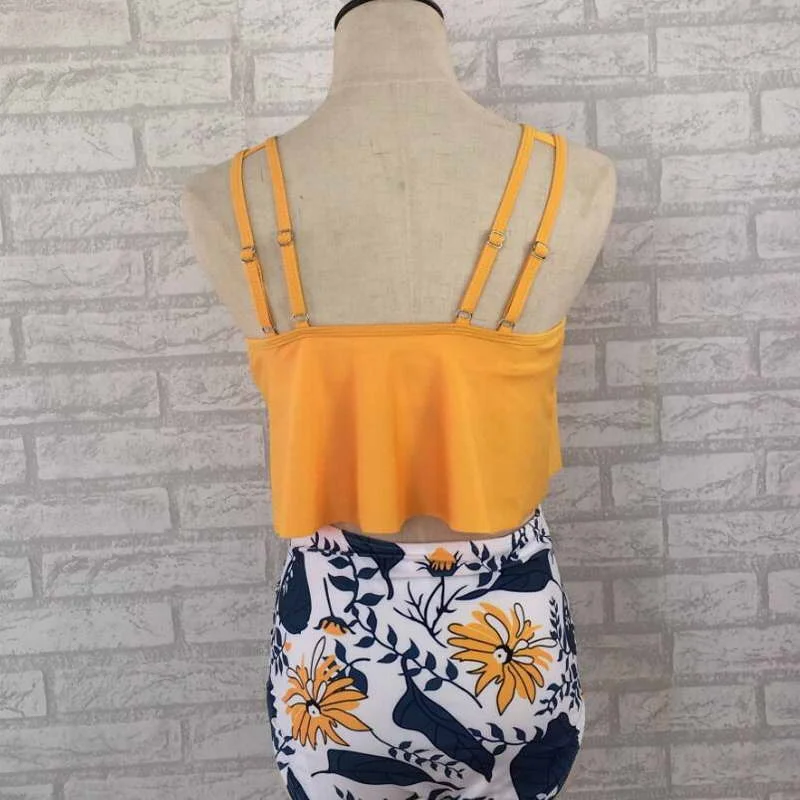 Женский купальник-бикини с цветочным принтом сексуальный купальник большого