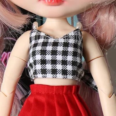 vest 9 1 шт. модный жилет на бретелях плиссированная юбка для Blyth, Licca, кукла azone аксессуары для одежды - Цвет: vest 9