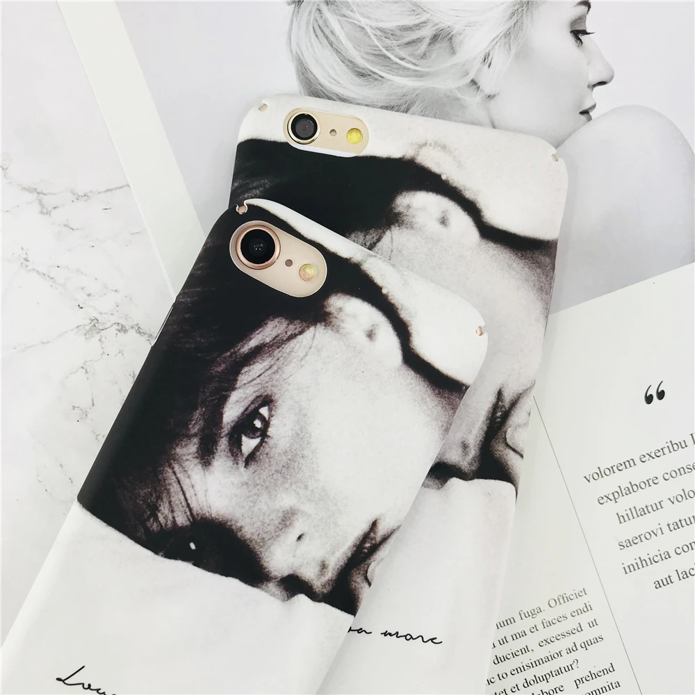 Черный и белый Cool Girl чехлы для Iphone 8 простого текста чехол телефона Plus