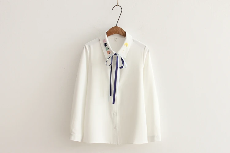 Весна Лето 2017 Женские однотонные рубашки женская блузка топы с оборками