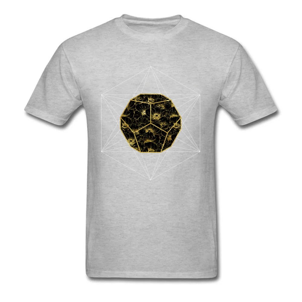 Мужская хлопковая футболка с принтом сакратных Маков черная геометрическим