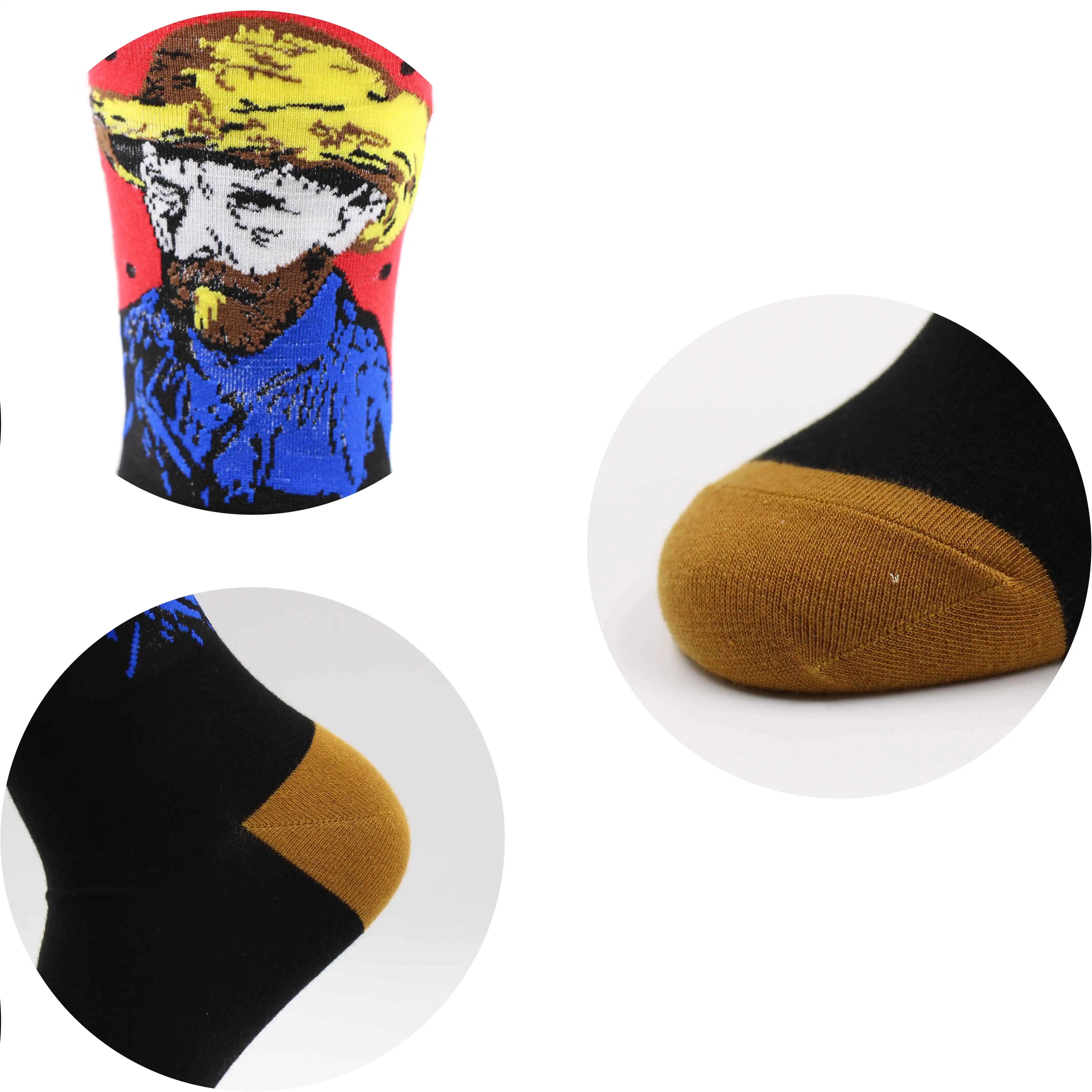 WH SOKKEN Happy funny Van Gogh хлопковые трубчатые запасы всемирно известная картина можно