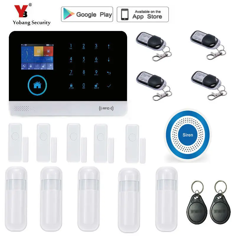Беспроводная сигнализация Yobang с сенсорной клавиатурой 433 МГц|system security|system alarmsystem