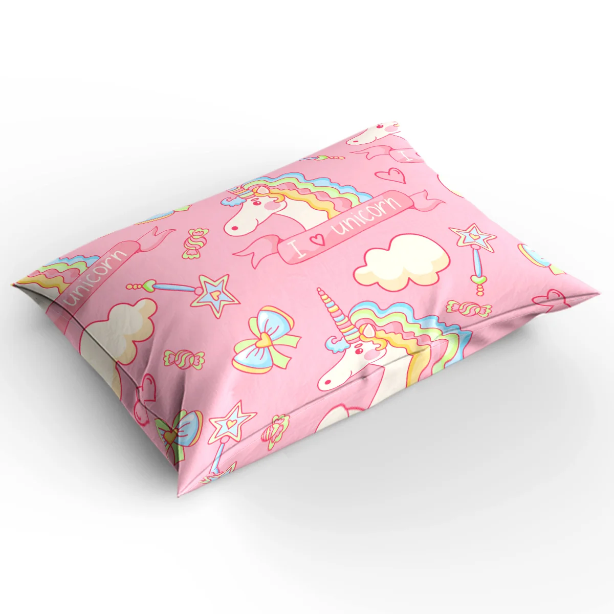 Семейный декор детский стеганый пододеяльник с единорогом и надписью I Love Unicorn