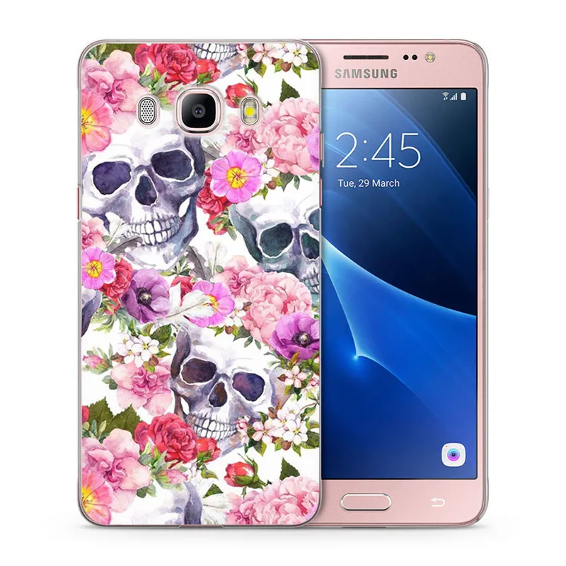 For Samsung Galaxy A3 A5 2015 2016 S3 S8 S9 Puls S7 Edge Soft TPU Cover Design skull unique Cartoon flower Fundas A153 |