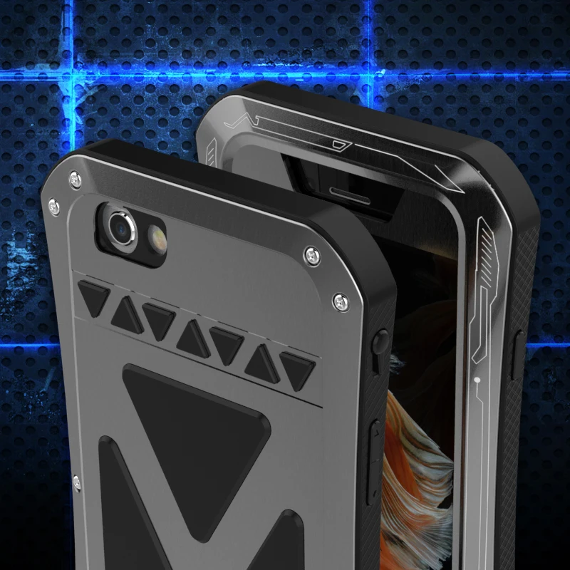 R-JUST Роскошный Дум X-MEN Armor Coque Металлический Нержавеющая сталь Тяжелый Долговечный Фундамент Защита Крышка для телефона iPhone X 8 6 6S 7 PLUS Кейсы.