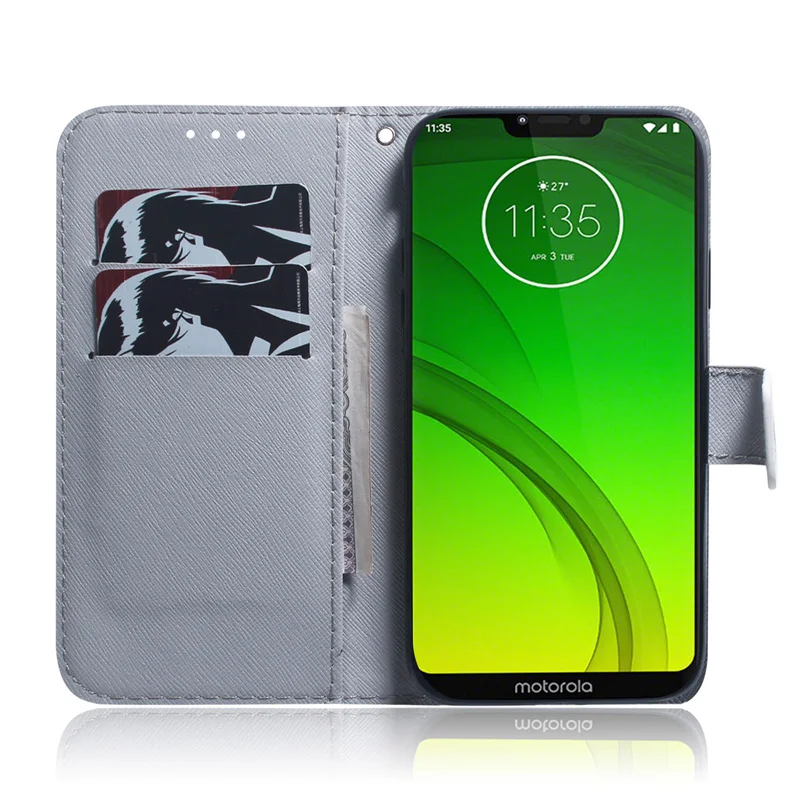 Чехол бумажник из искусственной кожи для Motorola Moto G7 power Coque мягкий силиконовый