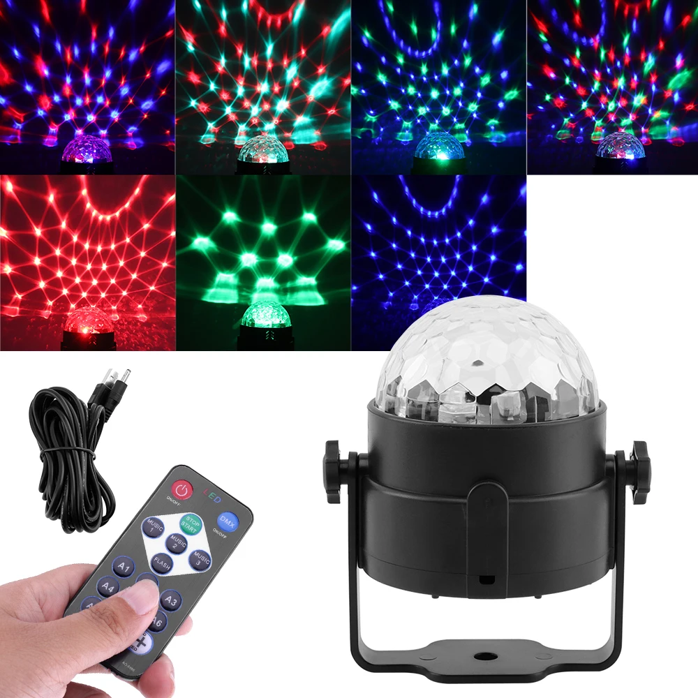 RGB светодиодный Кристаллический волшебный вращающийся шар дискотека