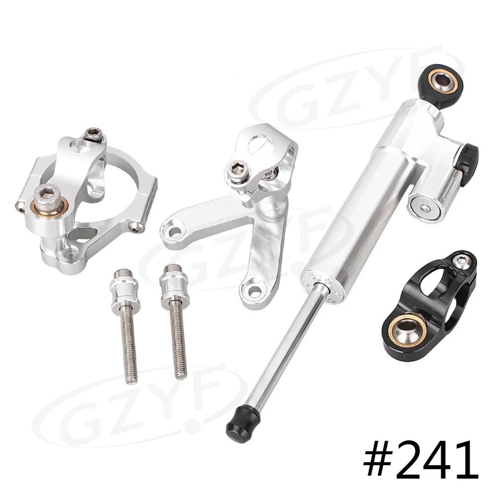 

CNC Motorbike Steering Damper Stabilizer Saftety Control w/ Mounting Holder Bracket Kit For Ducati 848 2008 2009 2010 Anodized