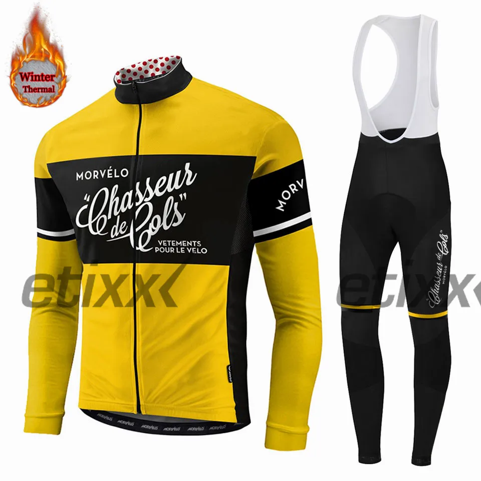 17 Morvelo теплая зимняя флисовая велосипедная футболка, длинный комплект, спортивная одежда для велосипеда, одежда, рубашка, ropa ciclismo - Цвет: 17