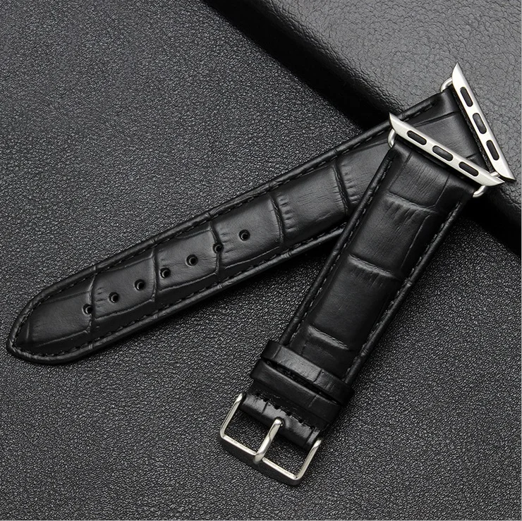 GOOSUU Genuine Leather Buckle Wrist Strap Band Belt for iWatch Apple Watch 38mm 42mm Watchband For iwatch with Connector | Наручные часы
