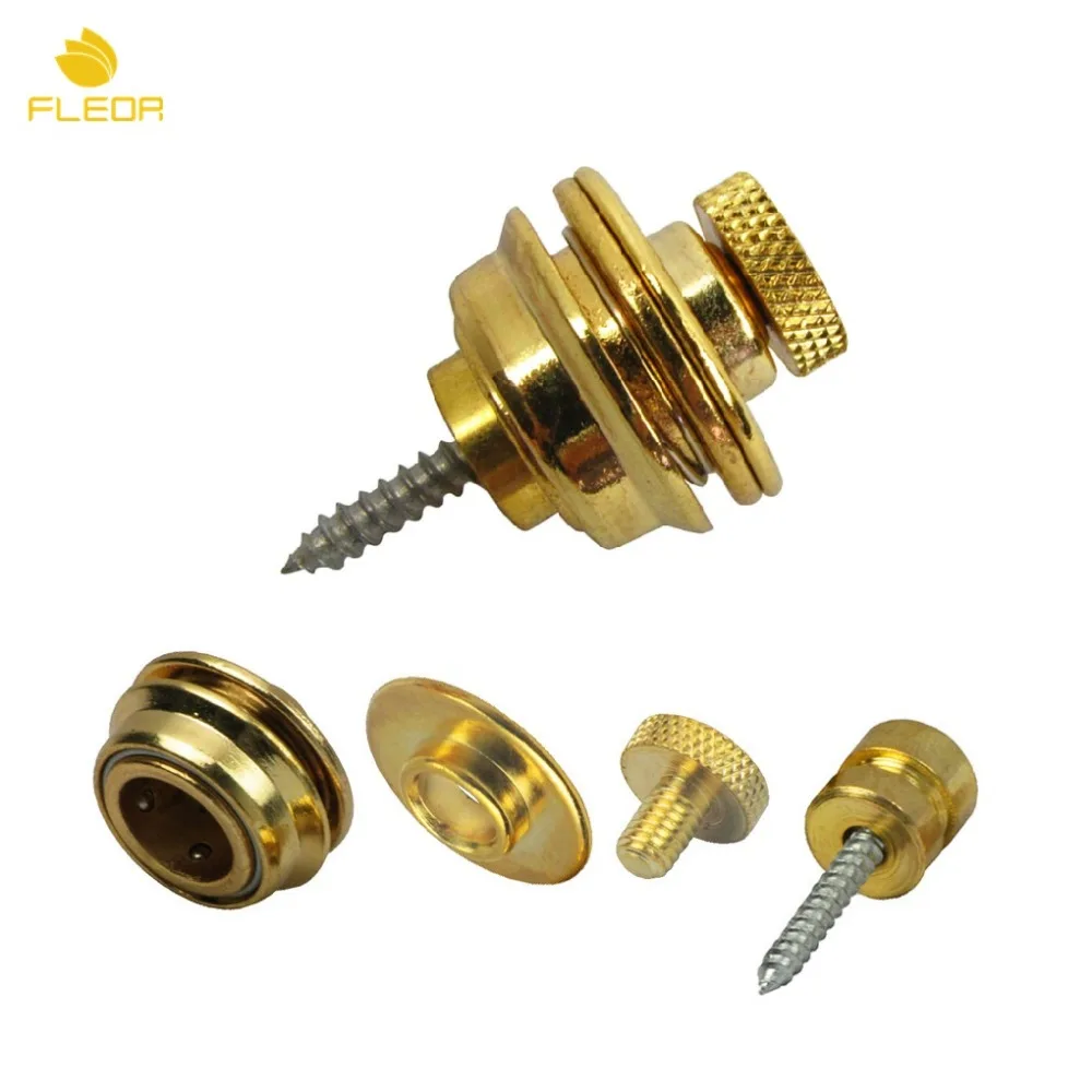 FLEOR 2 шт. золотистые металлические плоские головки фотоблокировки для гитары бас