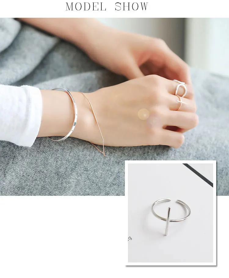 SHANICE, женские, 925 пробы, серебряные, открытые кольца, простой крест, кольцо, регулируемое соединение, кольца, модные, серебряные, ювелирные изделия, вечерние