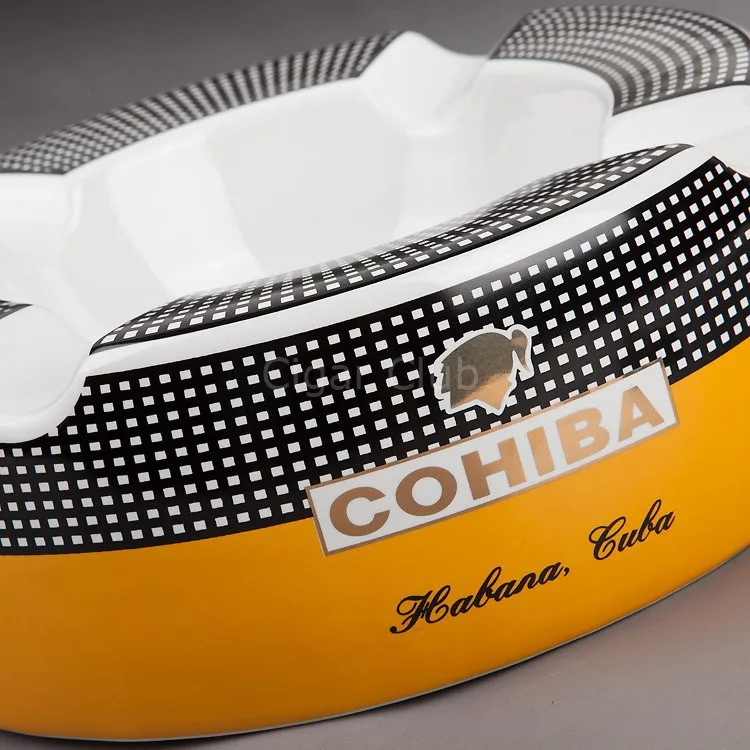 Портативная Сигара Пепельница Cohiba креативный мини открытый домашний декор для стола Классический круглый роскошный керамическая пепельница