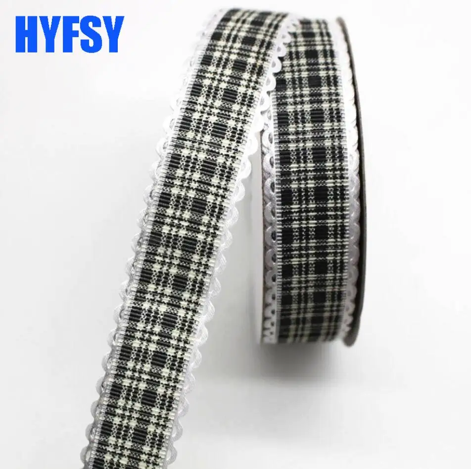 Новинка 1 '25 мм проверенная кружевная лента 20 ярдов/сумка DIY ручной работы Материал Подарочная упаковка головной убор швейная ткань полиэстер смешанный плед - Цвет: 6