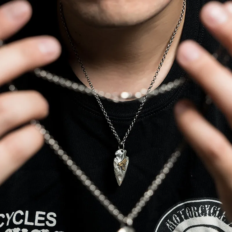 The Eye of Horus S925 Silver necklace for men spear silver pendant Jewelry hippop street culture mygrillz|Подвески| |