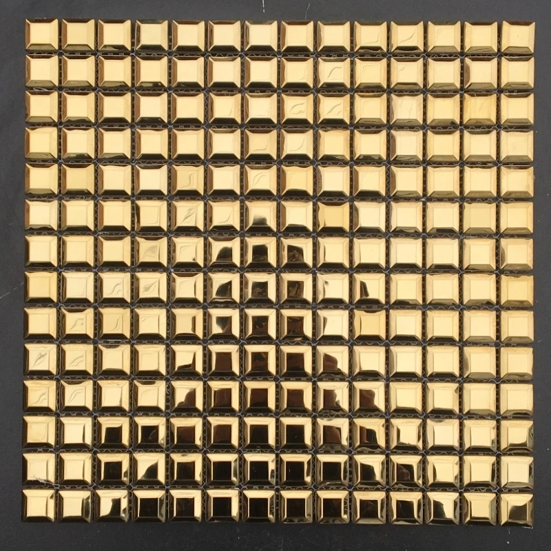 Зеркальная золотистая металлическая мозаичная плитка с 3D крышкой для кухни