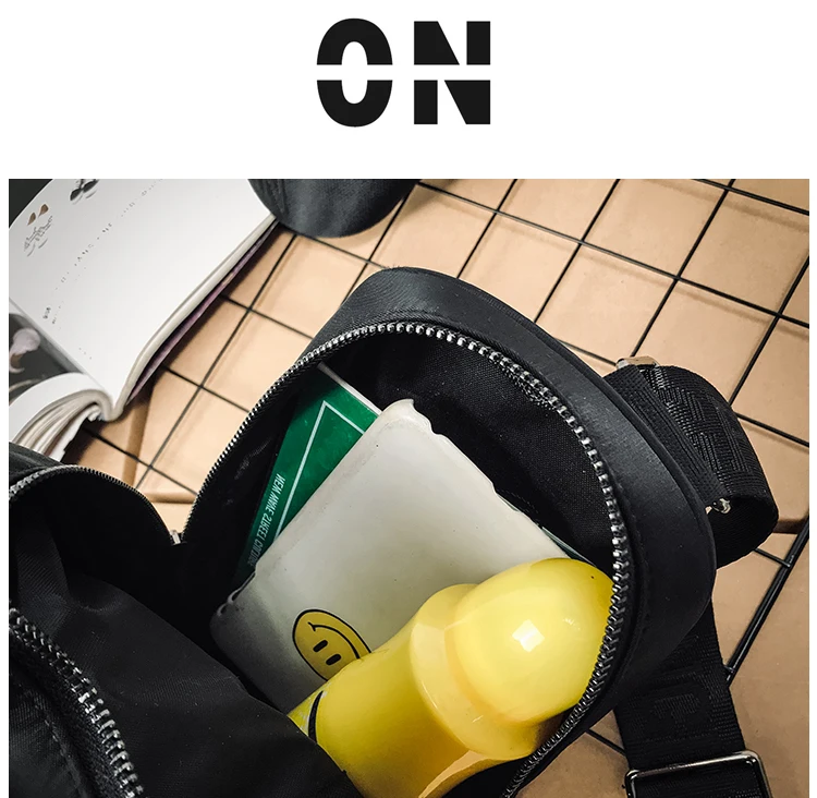 Hip Hop Streetwear Functional Chest Bag Unisex Men Women Oxford Black Waist Pack Fashion Belt Handbag Waist Shoulder Bum Bag