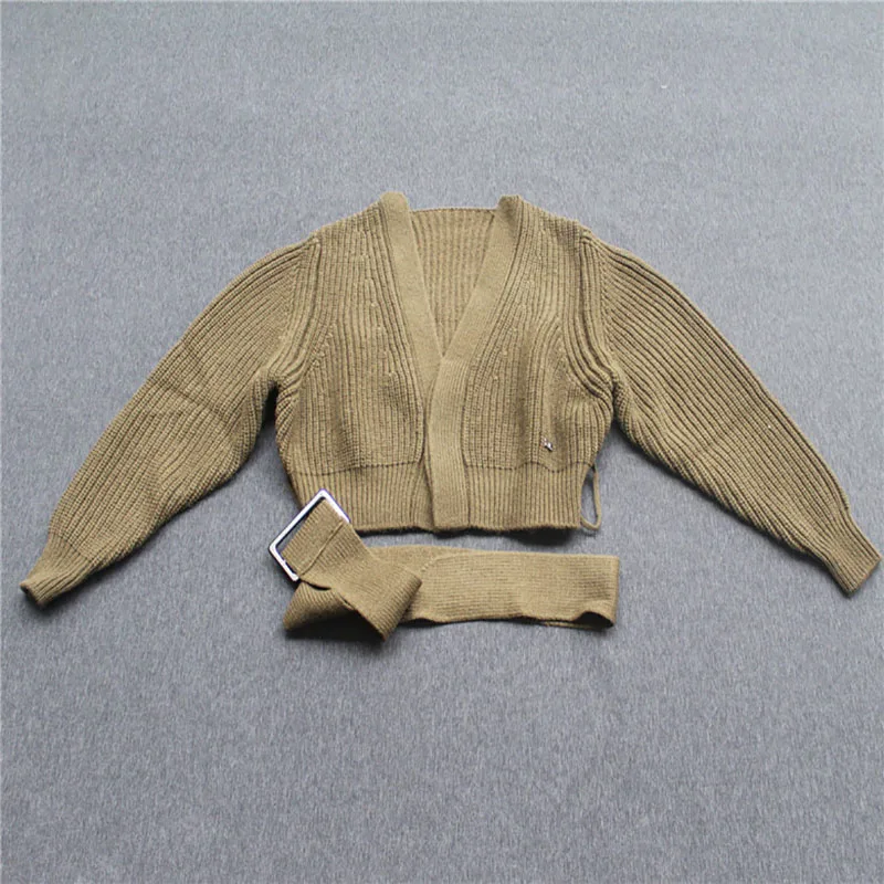 Ретро шик осень Для женщин Свитеры для ArmyGreen длинный рукав Пуловеры бренд Дизайн