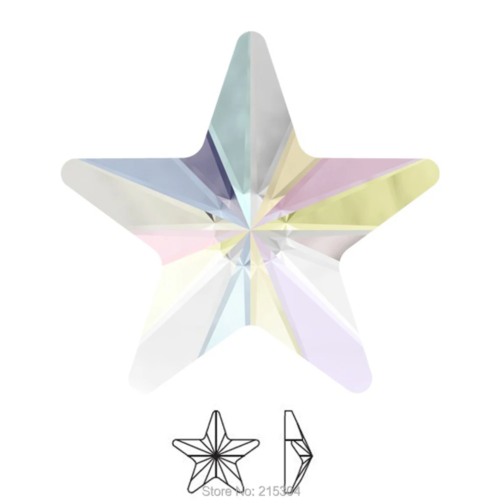 Кристаллы Swarovski Rivoli Star (2816) AB (без горячей фиксации или фиксации) железные (5 мм)