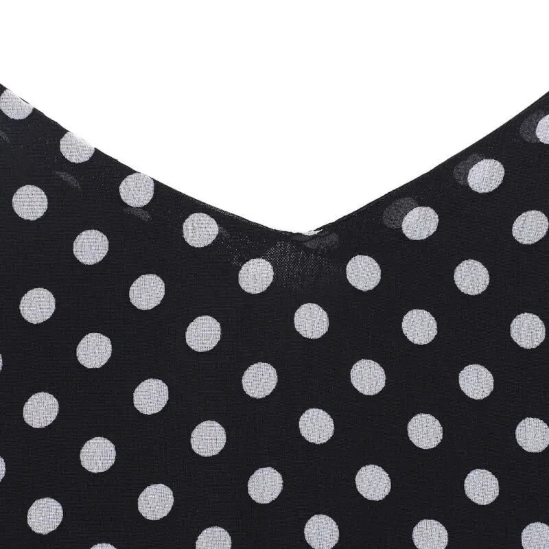 Сексуальное женское летнее платье Бохо с узором в горошек на тонких бретельках